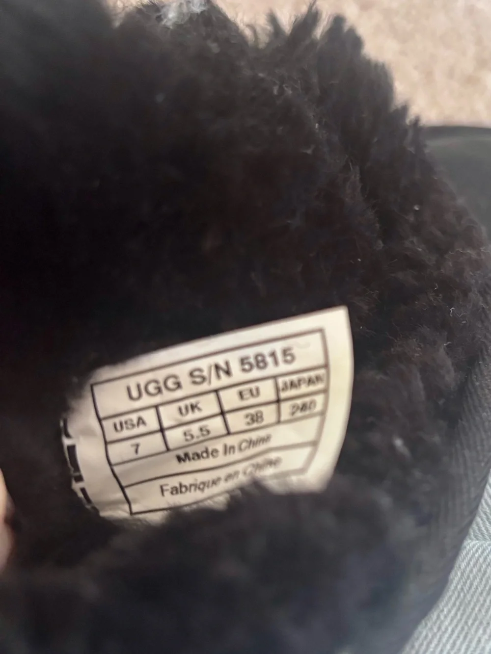 UGG Tall Black Suede Shearling Boot